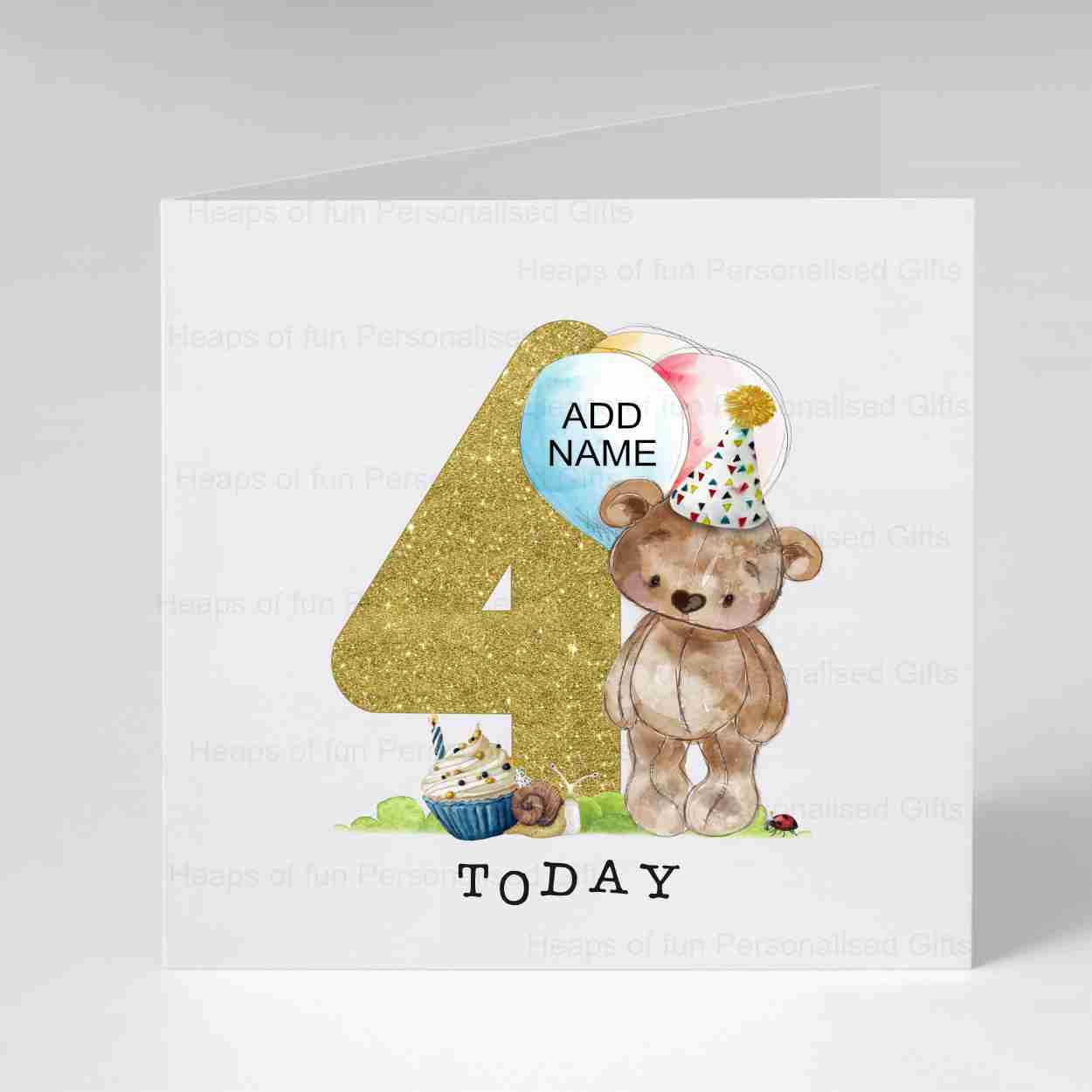 Bear Birthday Card - Age 1-9