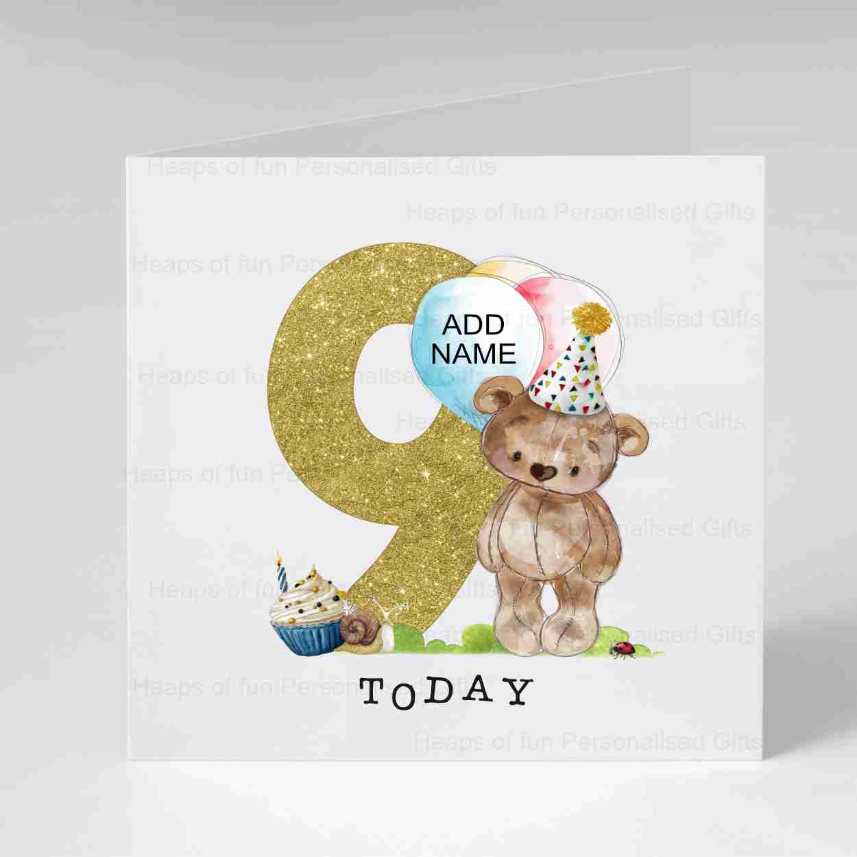 Bear Birthday Card - Age 1-9