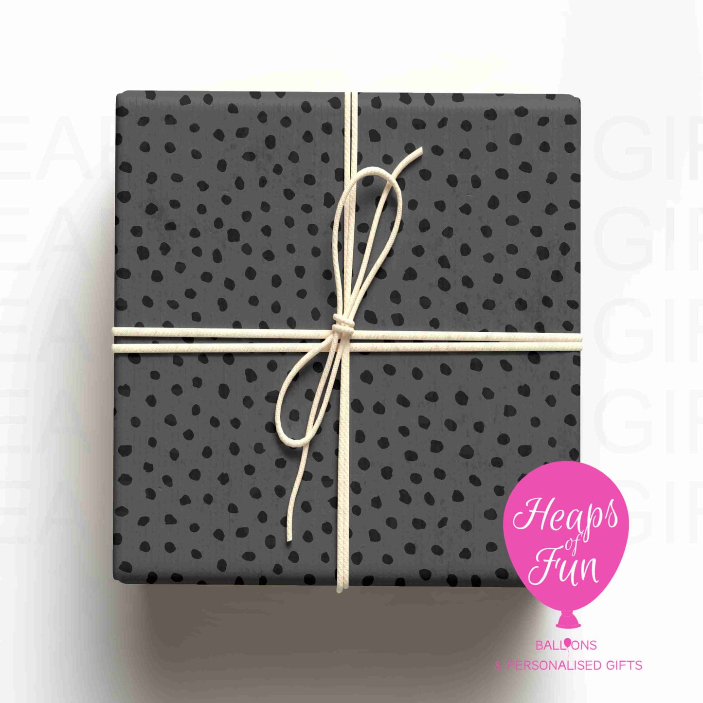 Black Polka Dot Wrapping Paper – Modern Minimalist Gift Wrap – Stylish Neutral Wrapping Paper for Any Occasion