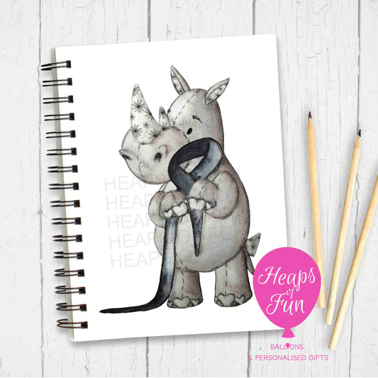 Black & Grey Ribbon Awareness Notebook – Rhino Design Journal