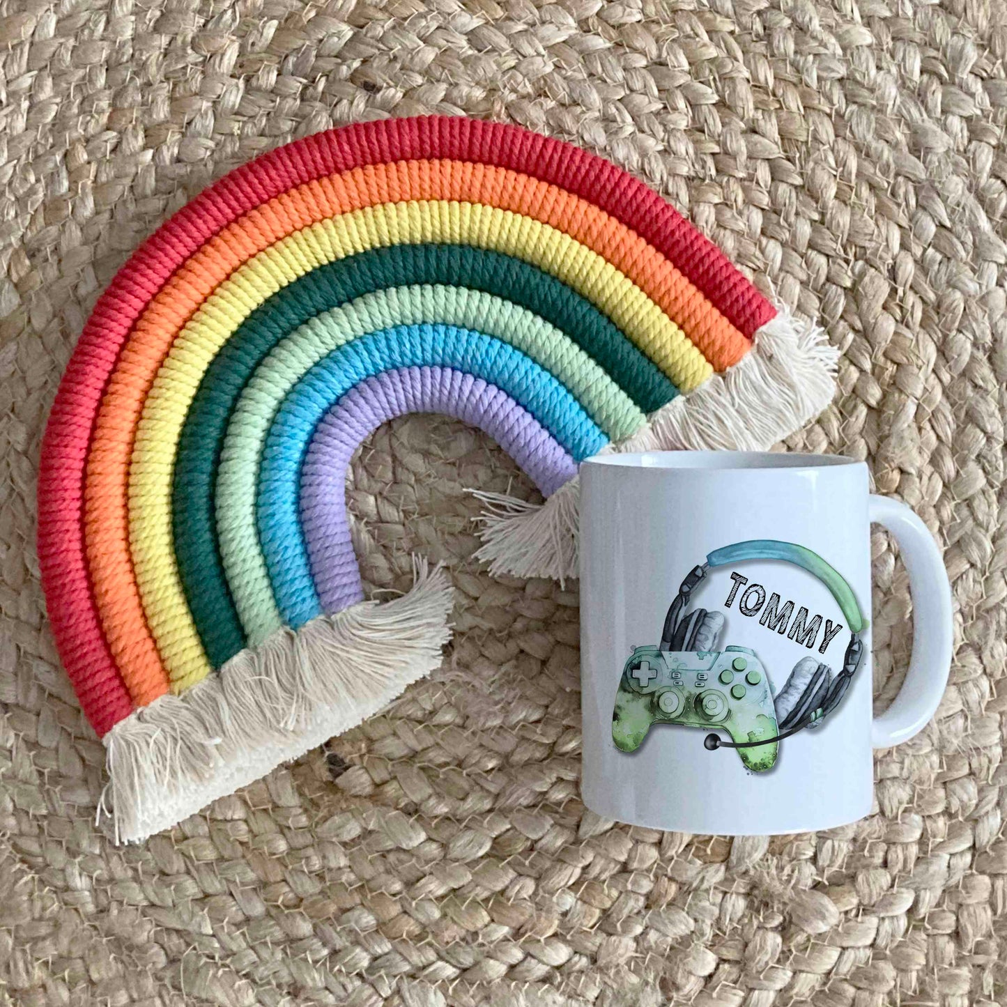 Blue/Green Personalised Gaming Mug – 3 Controller Designs | Custom Gamer Gift