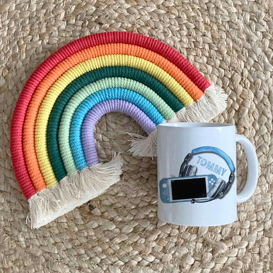 Blue Personalised Gaming Mug – 3 Controller Designs | Custom Gamer Gift