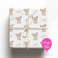 Teddy Bear Wrapping Paper – Neutral Baby Gift Wrap – Cute Bear Wrapping Paper for Baby Shower, Newborn & First Birthday