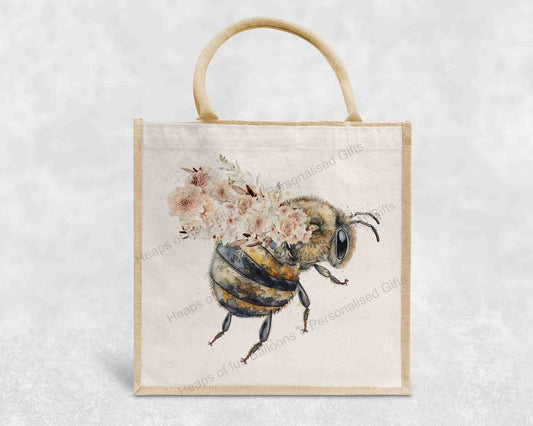 Floral Bee Eco-Friendly Jute Bag