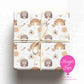 Boho Hedgehog Wrapping Paper – Woodland Baby Gift Wrap – Neutral Baby Shower Wrapping Paper with Rainbow Design