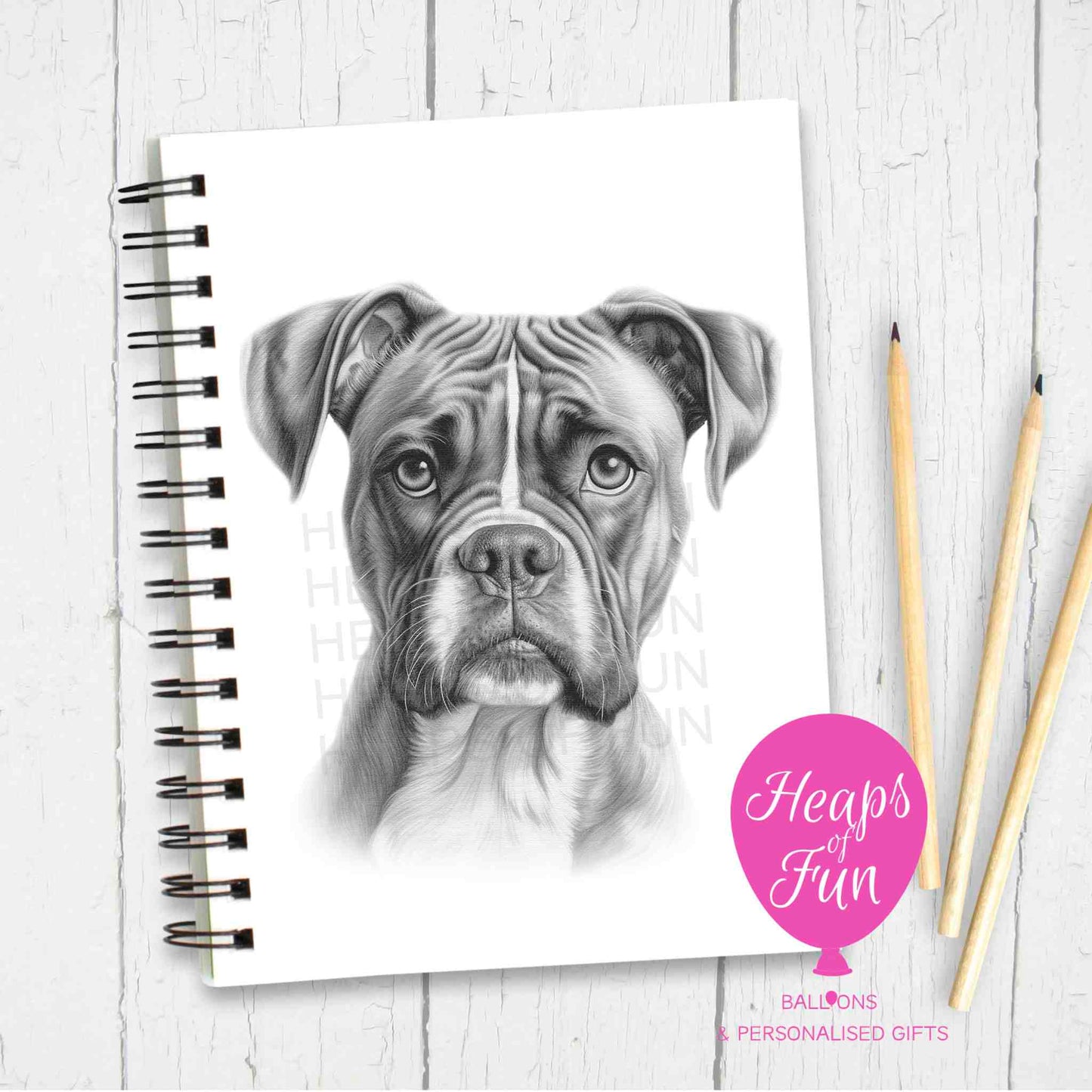 A5 Personalised Boxer Dog Notebook –  Sketchy Design