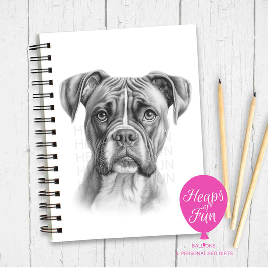 A5 Personalised Boxer Dog Notebook –  Sketchy Design