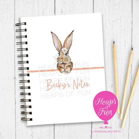 Personalised Bunny Notebook – Custom Animal Journal with Name