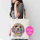 Personalised Cavapoo tote bag with custom text – eco-friendly dog lover gift"