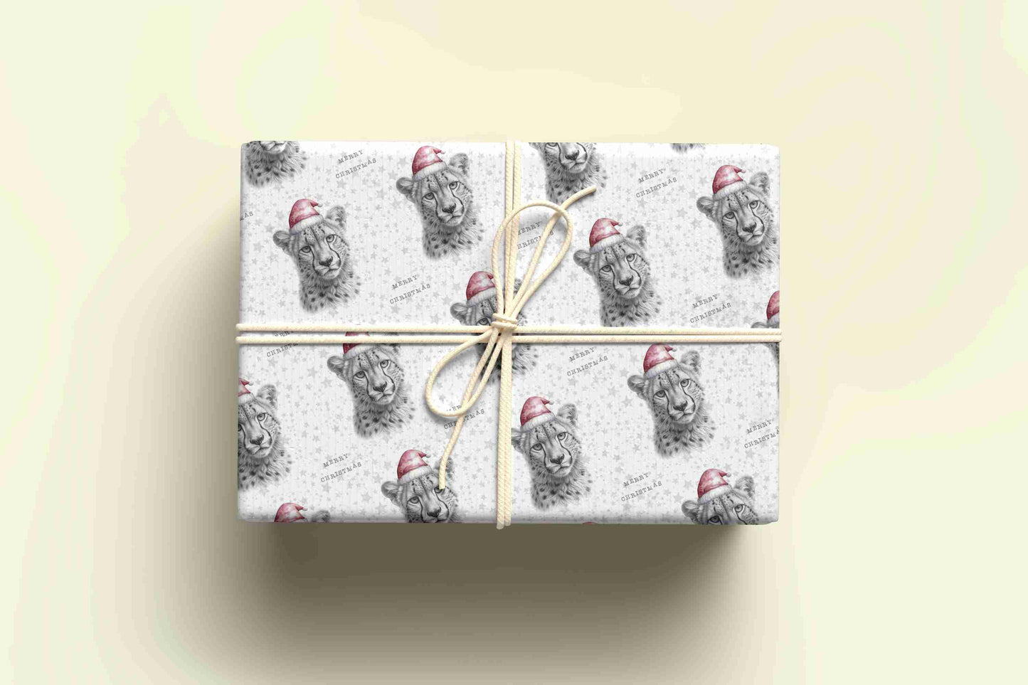 Personalised Sketchy Cheetah Christmas Wrapping Paper – Unique, Custom Gift Wrap