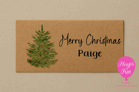 Personalised Christmas Tree Christmas Envelope – Perfect for Gifting Money, Vouchers & Gift Cards