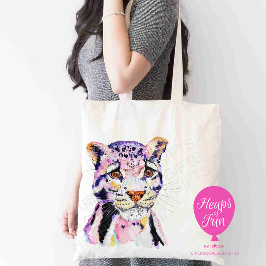 Colourful Clouded Leopard Design Tote Bag – Bold & Eco-Friendly