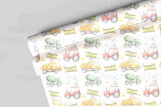 Construction Birthday Wrapping Paper