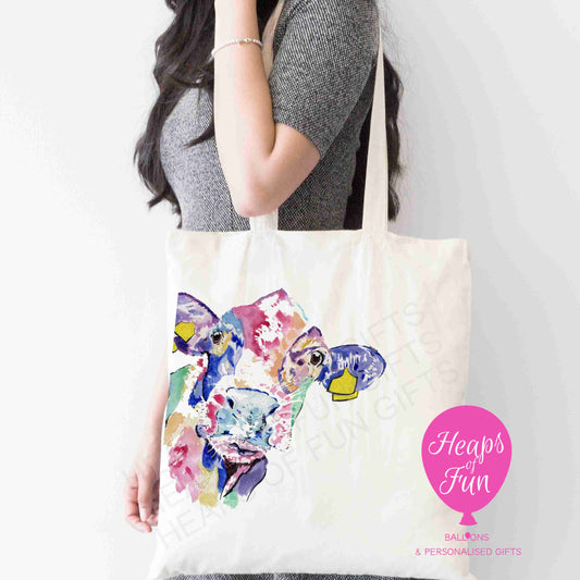 Colourful Cow Design Tote Bag – Fun, Bold & Eco-Friendly