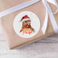 24 Personalised Gloss Christmas Sticker Labels, Christmas Gift Labels, Christmas Chicken Stickers