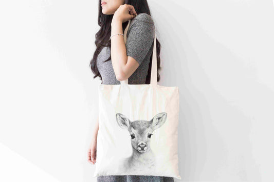 Personalised Sketchy Deer Design Tote Bag | Custom Gift