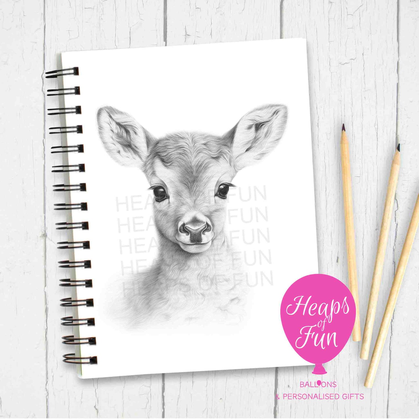 A5 Personalised Deer Notebook –  Sketchy Design