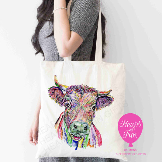 Colourful Dexter Cow Design Tote Bag – Charming & Eco-Friendly