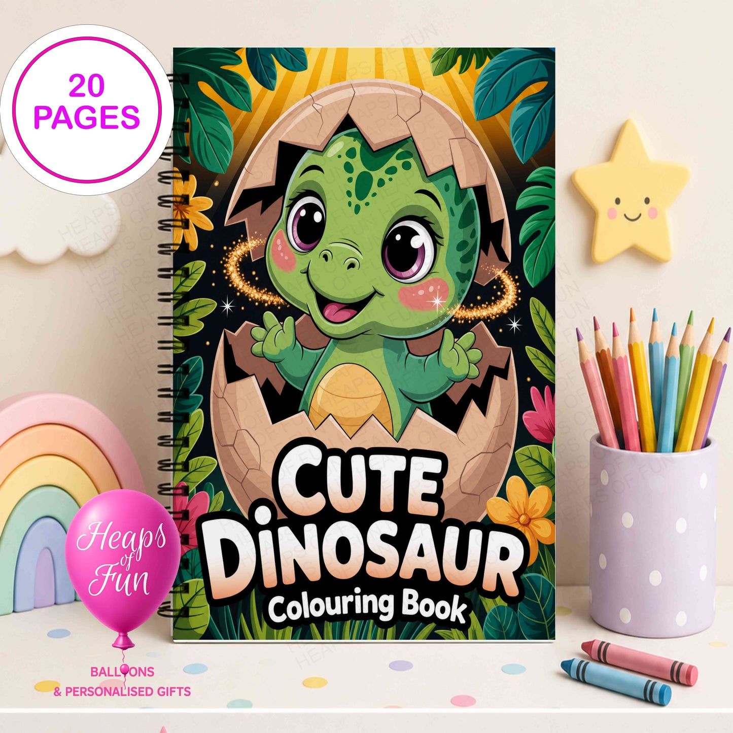 Cute Dinosaur Colouring Book for Kids | 20 Fun Dino Colouring Pages