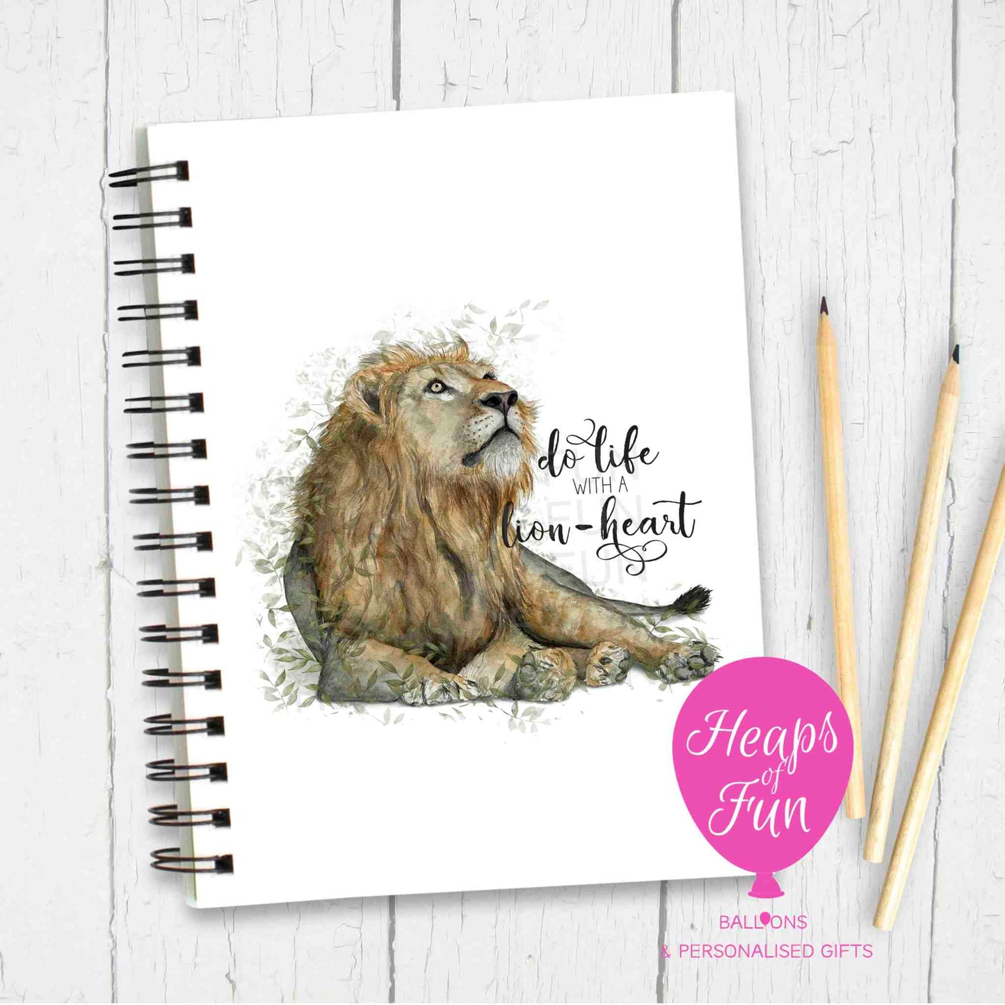 Lion Notebook – Inspirational Quote Journal “Do Life With a Lion-Heart”