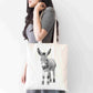 Personalised Sketchy Donkey Design Tote Bag | Custom Gift
