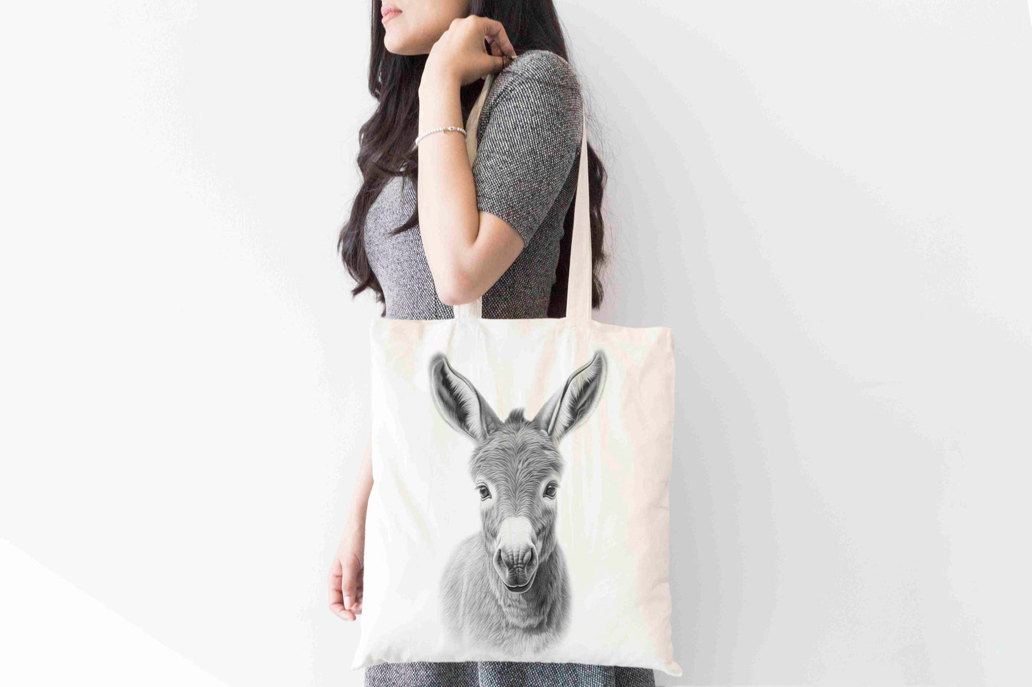 Personalised Sketchy Donkey Design Tote Bag | Custom Gift
