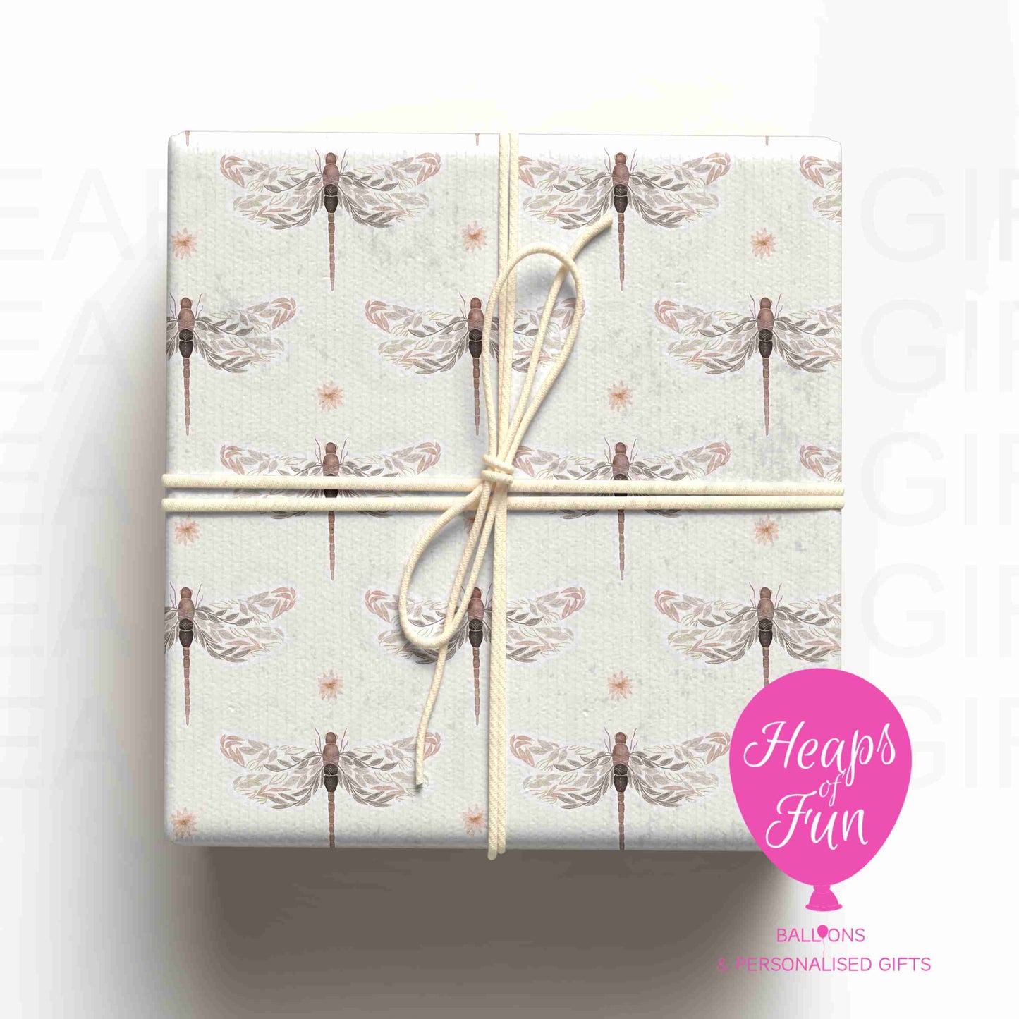 Dragonfly Wrapping Paper – Nature Gift Wrap – Elegant Insect Wrapping Paper – Neutral Gift Wrap for Any Occasion