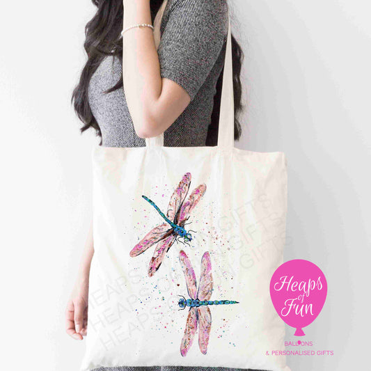 Colourful Dragonfly Design Tote Bag – Elegant, Vibrant & Eco-Friendly