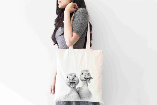 Personalised Sketchy Duck Design Tote Bag | Custom Gift