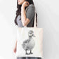 Personalised Sketchy Duckling Design Tote Bag | Custom Gift