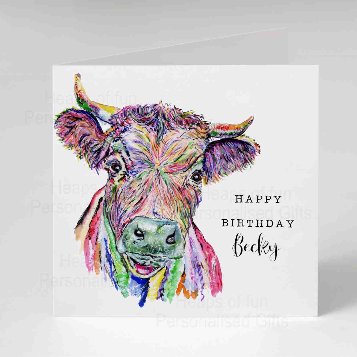 Personalised Dexter Cow Greeting Card - Any occasion