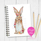Floral Bunny Notebook – Elegant Rabbit Journal with Flower Crown