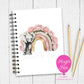 Elephant Rainbow Notebook – Cute Floral Elephant Journal with Pastel Rainbow