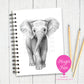 A5 Personalised Elephant Notebook –  Sketchy Design