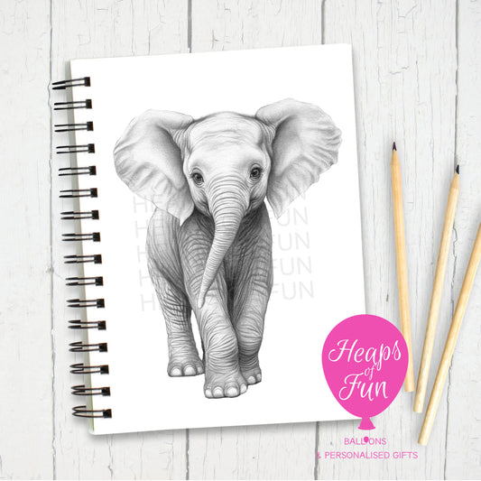 A5 Personalised Elephant Notebook –  Sketchy Design