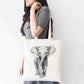 Personalised Sketchy Elephant Design Tote Bag | Custom Gift