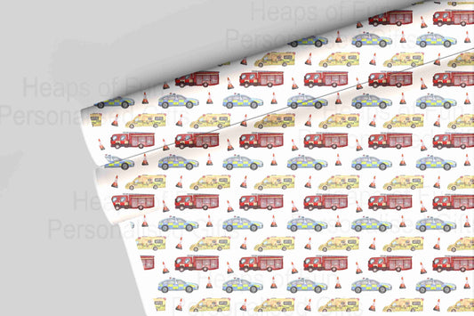 Emergency Service Birthday Wrapping Paper