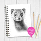 A5 Personalised Ferret Notebook Sketchy Design