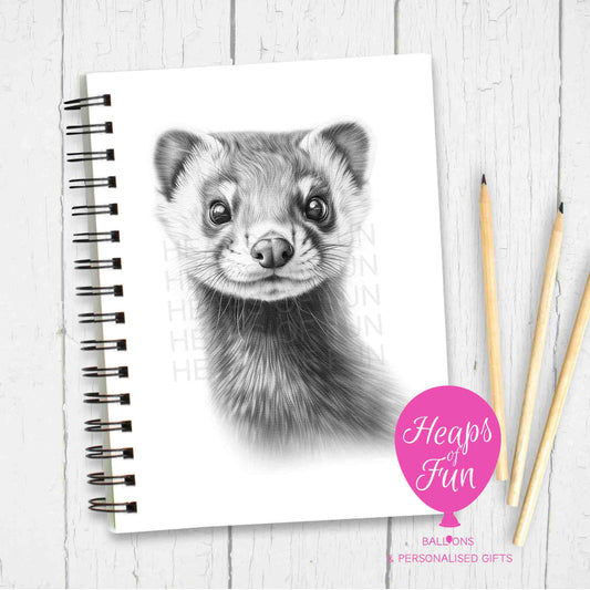 A5 Personalised Ferret Notebook Sketchy Design