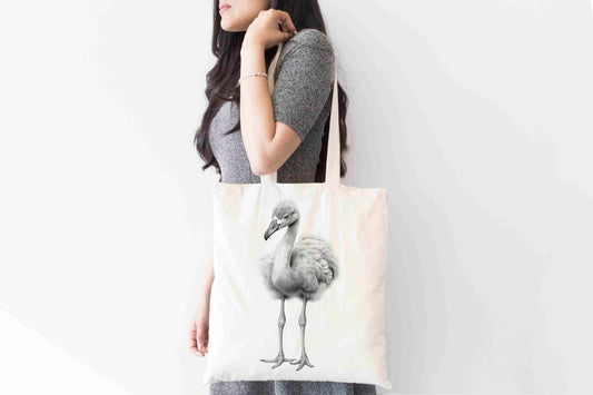 Personalised Sketchy Flamingo Design Tote Bag | Custom Gift