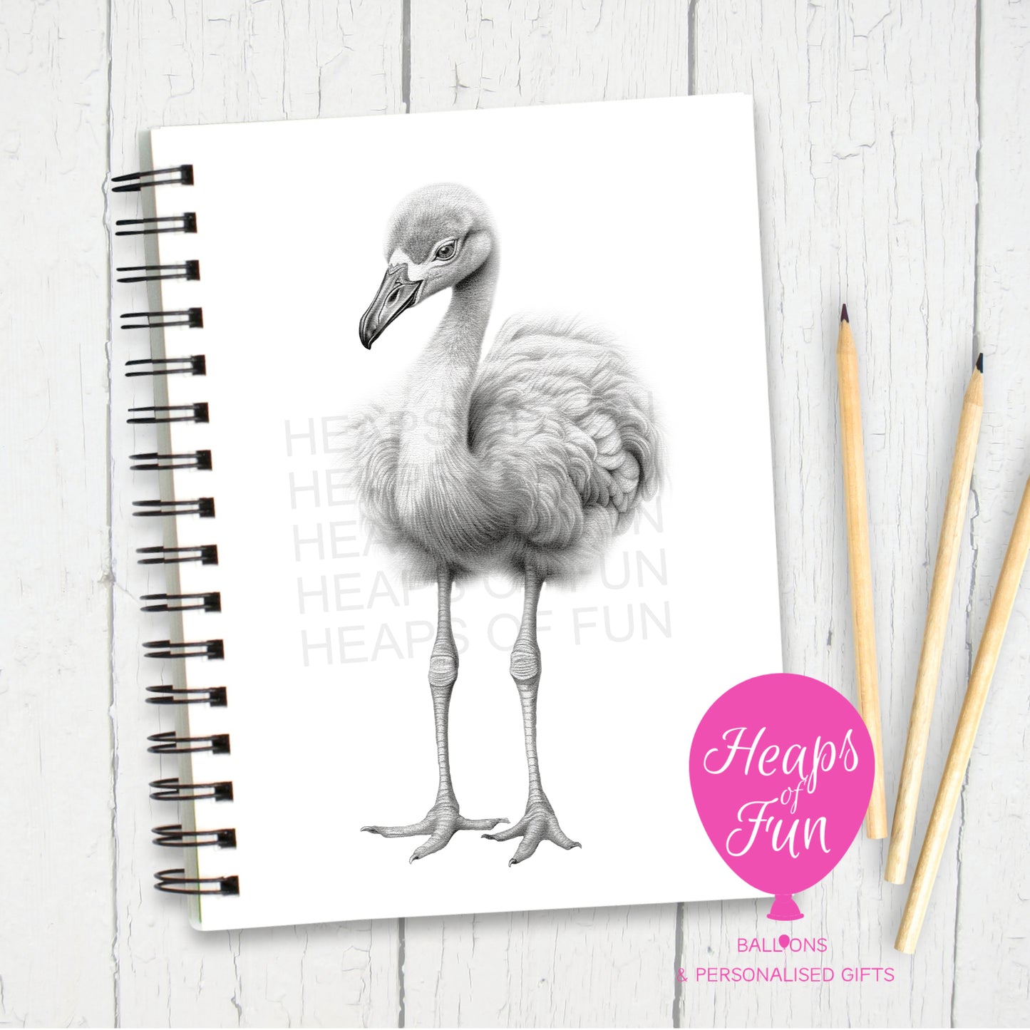 A5 Personalised Flamingo Notebook Sketchy Design