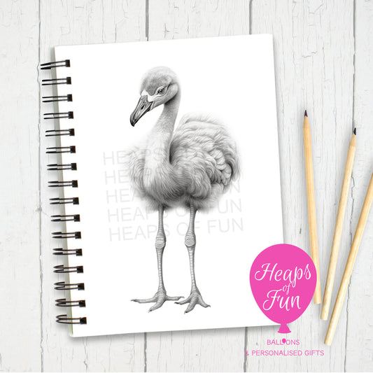 A5 Personalised Flamingo Notebook Sketchy Design