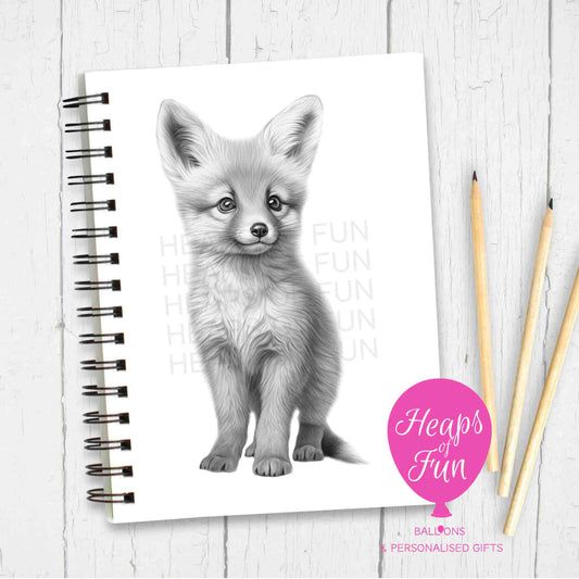 A5 Personalised Fox Notebook Sketchy Design
