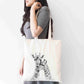 Personalised Sketchy Giraffe Couple Design Tote Bag | Custom Gift