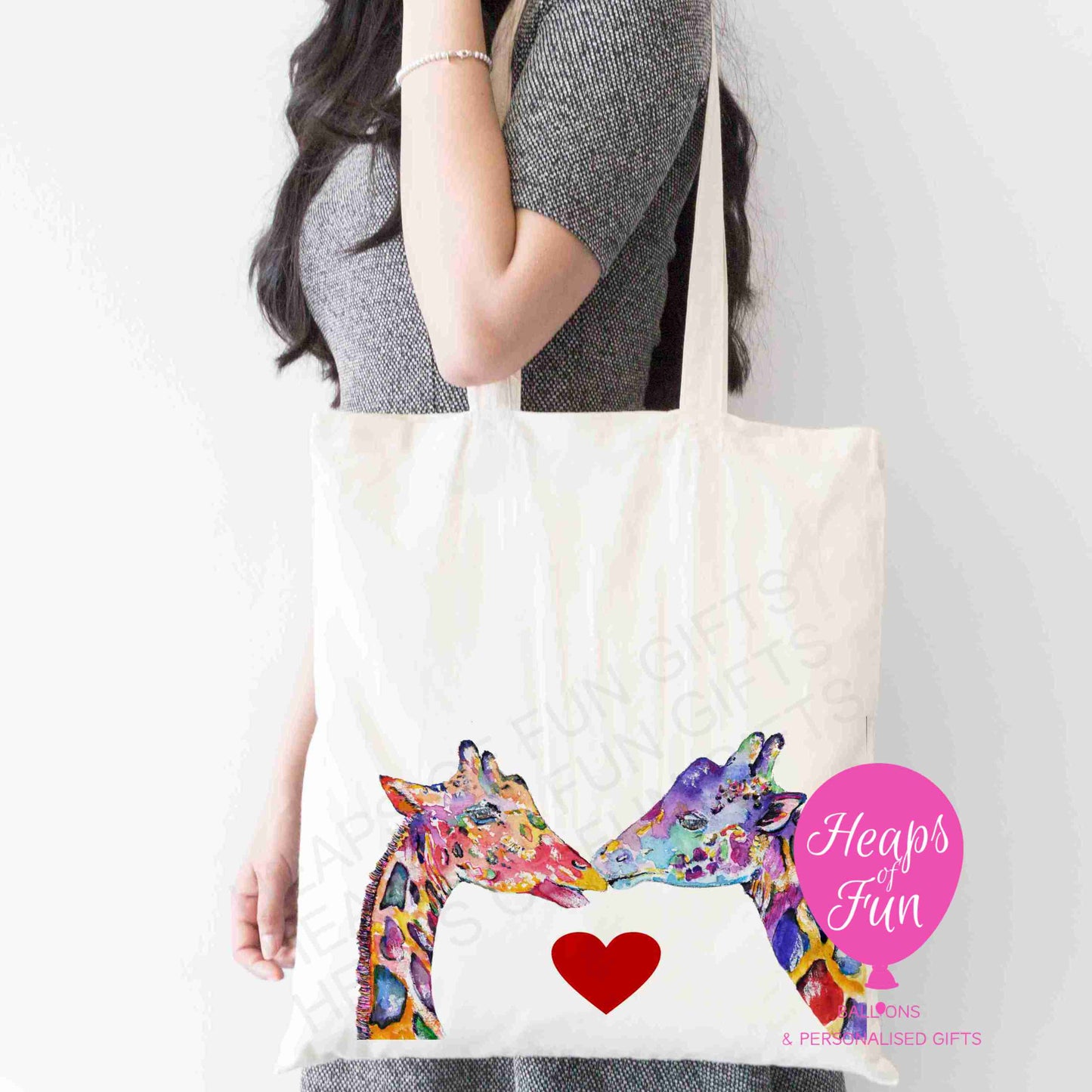 Colourful Giraffe Design Tote Bag – Tall, Stylish & Eco-Friendly