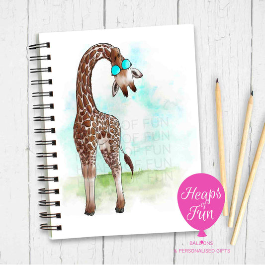 Cool Giraffe Notebook – Quirky Spiral Journal with Sunglasses Design