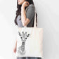Personalised Sketchy Giraffe  Design Tote Bag | Custom Gift