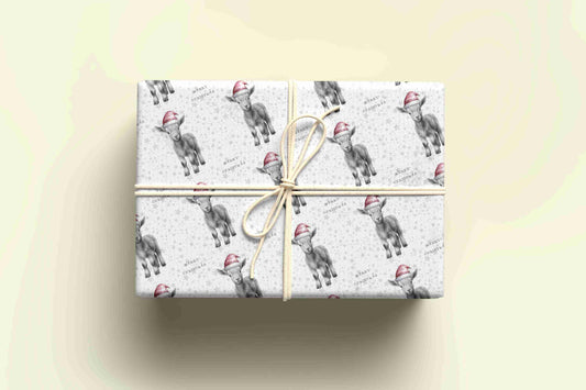 Personalised Sketchy Goat Christmas Wrapping Paper – Unique, Custom Gift Wrap