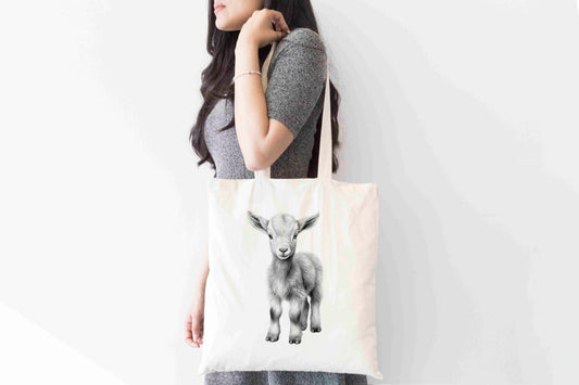 Personalised Sketchy Goat Design Tote Bag | Custom Gift