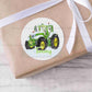 Personalised Green Tractor Christmas Stickers